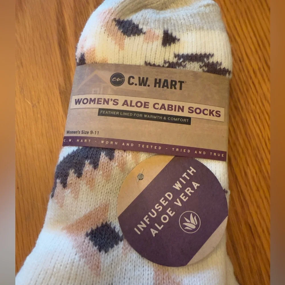 2  (SELLING SEPARATELY) C.W. Hart Women's Aloe Infused Cabin Socks